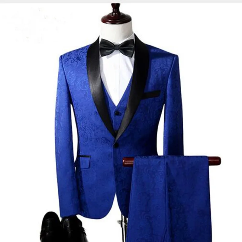 

Royal Blue Men Suit For Wedding 2018 Cheap Wedding Tuxedo Three Piece Men Suits For Wedding Custom Made Men Prom Party Suit