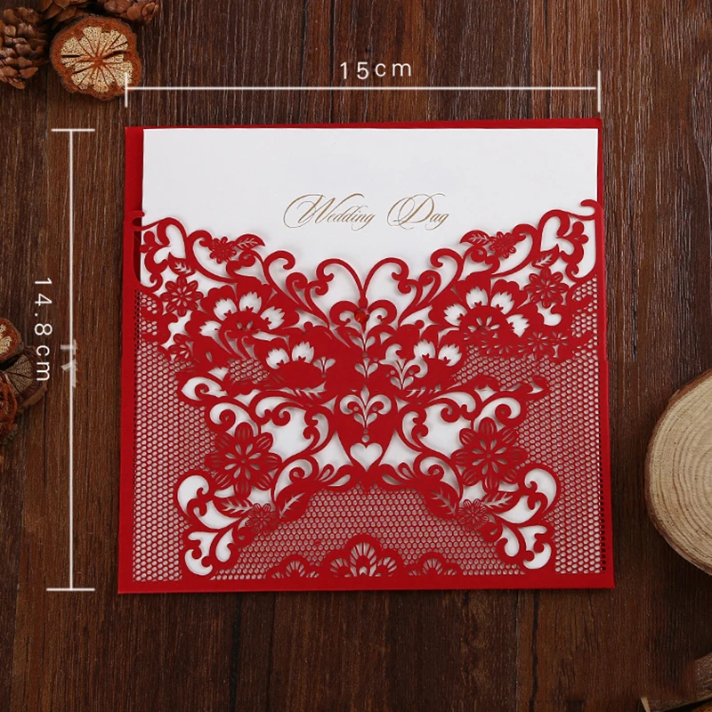 25 шт. свадебные пригласительные открытки с лазерной гравировкой | Дом и сад