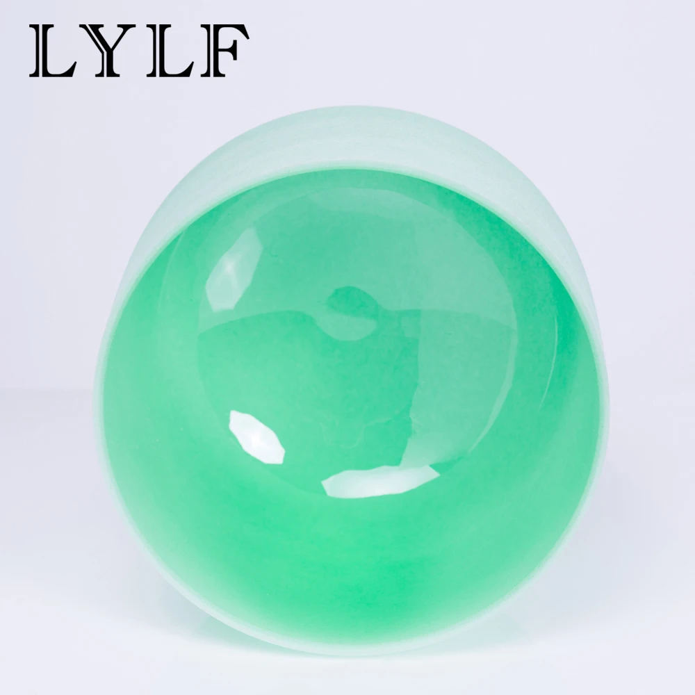 12 дюймов цвет внутри матовый F Note сердце чакра зеленый кварцевый кристалл поющая