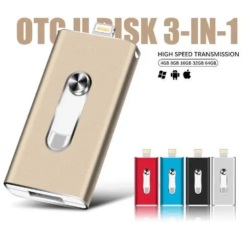 

OTG USB Flash Drive For iPhone X/XS/8/7 Plus ipad Metal Pendrive HD Memory Stick 16G 32G 64G 128GB 256GB Flash Drive USB 3.0