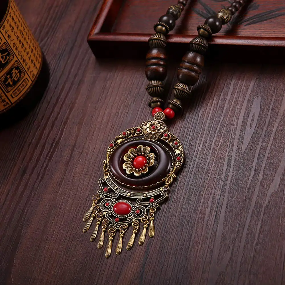 Coffee Necklace Faylisvow, женское платье-кафтан с круглым вырезом и длинным рукавом, платье макси, лето-осень, хлопковое льняное платье, платья размера плюс, платья больших размеров - Цвет: Coffee Necklace
