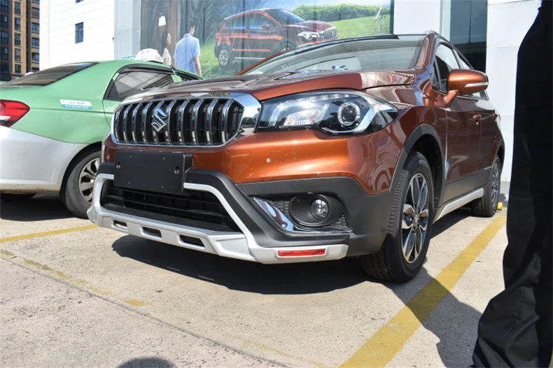 Подходит для Suzuki S-cross SX4- Передний+ задний бампер диффузор бамперы для губ защитная накладка ABS хромированная отделка 2PES