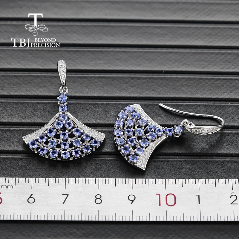 TBJ танцующая девушка натуральный 3ct Синий танзанит серьги крючки серебро 925 пробы