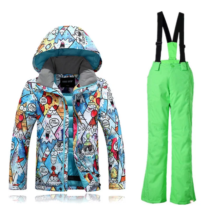 Детский комплект одежды Gsou для снежной погоды водонепроницаемый дышащий лыжный