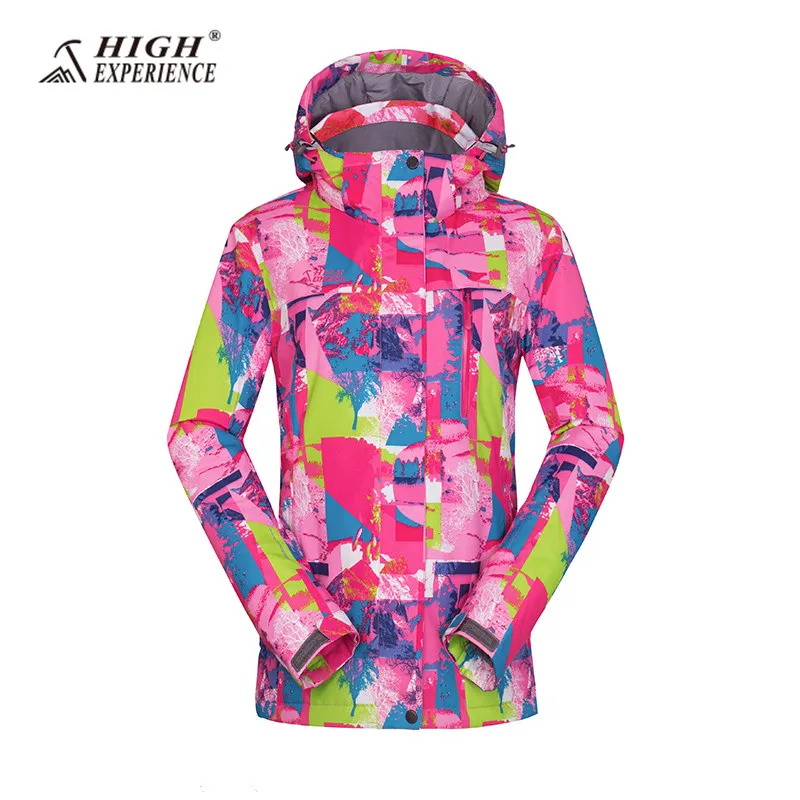 pink sen jacket Лыжный костюм, женский зимний спортивный костюм, женский комплект для сноубординга, женская зимняя куртка, зимние штаны, водонепроницаемые женские штаны для сноуборда, 42-52 - Цвет: pink sen jacket