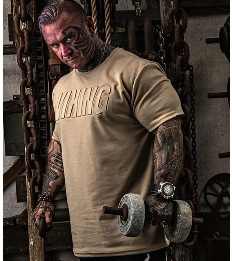 Новая мода VIKING футболки для мужчин хлопок дышащий короткий рукав Фитнес футболка s тренажерные залы обтягивающие футболки повседневные топы