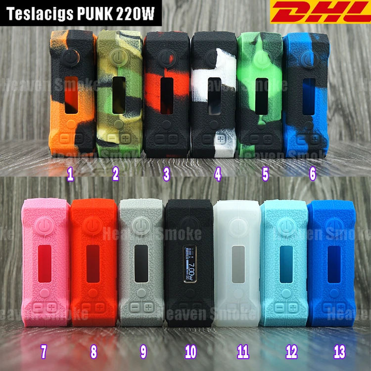 DHL 10 шт. * Teslacigs панк 220 Вт Силиконовый чехол Чехол рукава кожи VS Ijoy Diamond PD270/Smok Mag 225