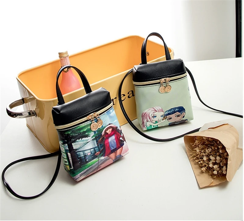 New Women's Mobile Phone Bag Cartoon Female Messenger Shoulder Bags Crossbody Cute Fashion Leather Bags Mini Bear Handbags