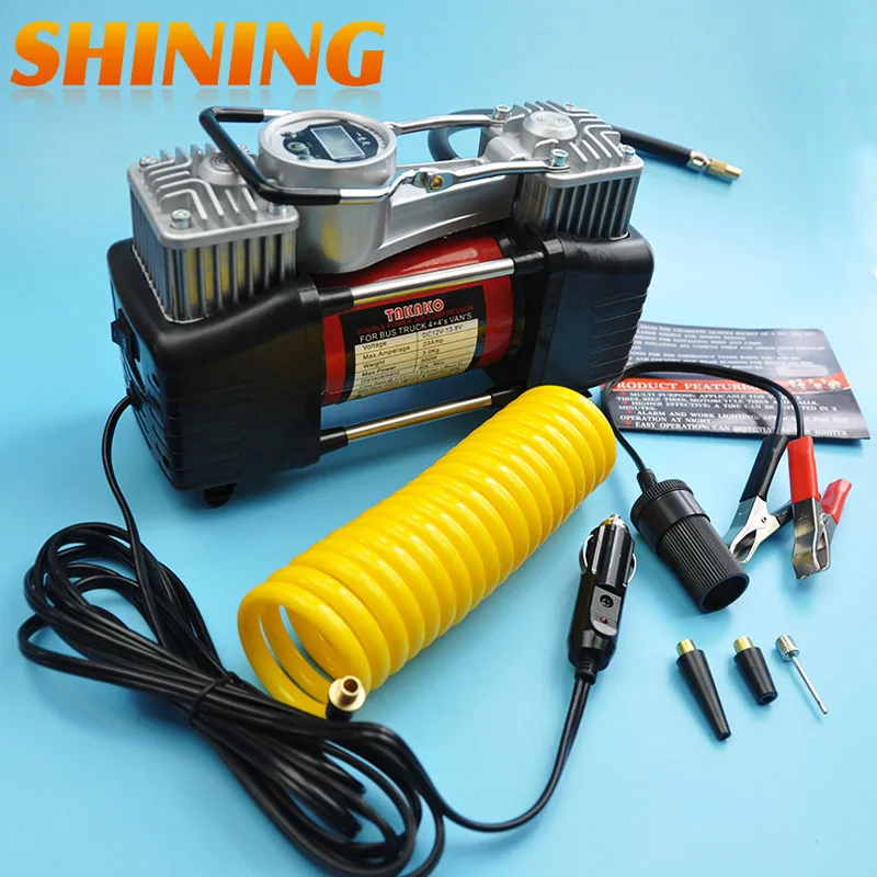 12V Цифровой walkie talkie автомобильное автоматический воздушный компрессор с предустановленных шин Давление и надуть автоматическая остановка Функция колеса автомобиля шин насоса