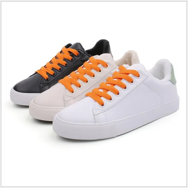 Женские ботинки на плоской подошве теплые хлопковые с вельветовым покрытием