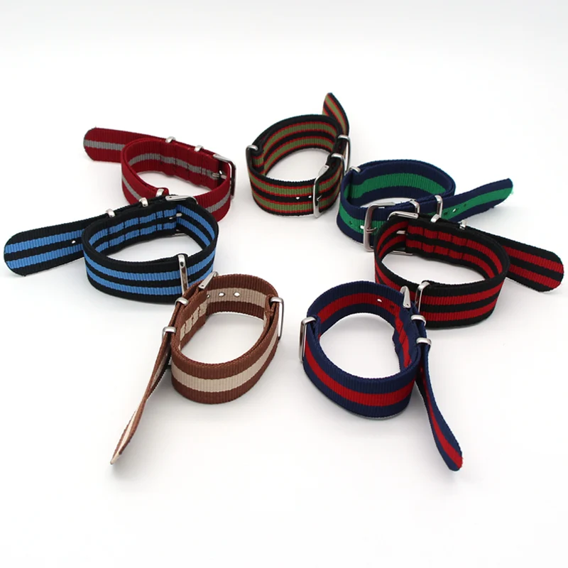 Автоматическая пряжка нейлоновый ремешок для наручных часов Muit-Цвета Ремни