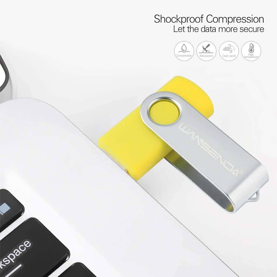 Новый WANSENDA USB флэш накопитель Вращающаяся ручка привода 128 Гб cle флеш 8 оперативной