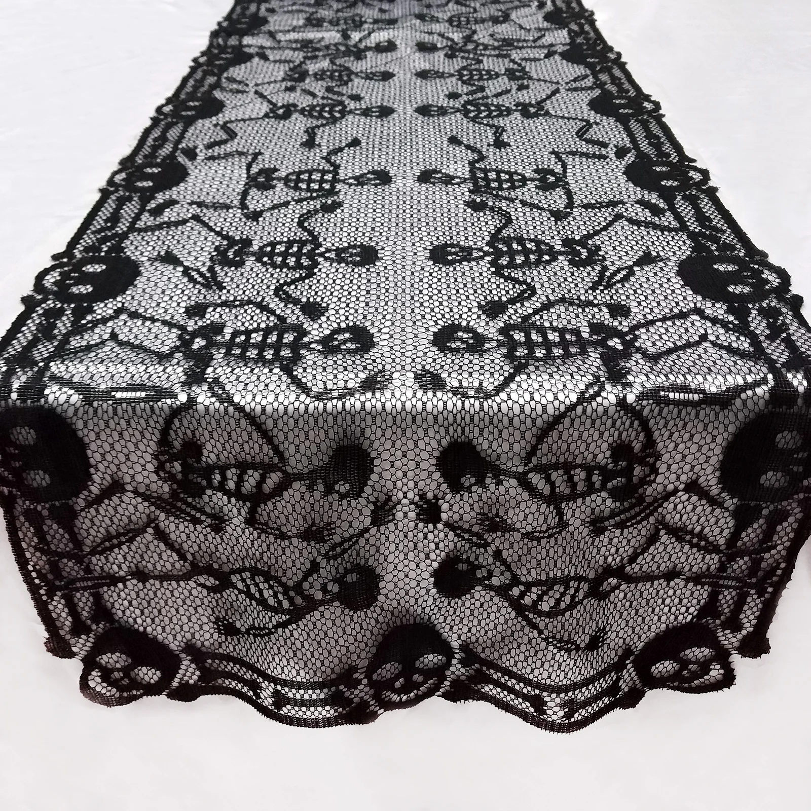 46*200cm Halloween Table Runner Lace Spider Web Skull Skeleton Haunted House Decoration for Home Party Decor | Дом и сад