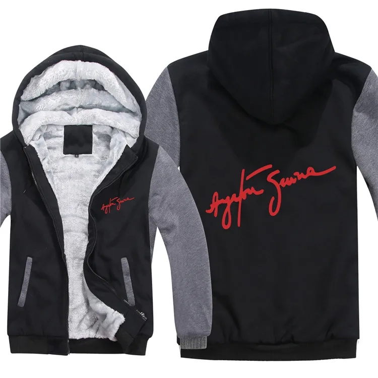 As picture Новые зимние толстовки с капюшоном HERO AYRTON SENNA из плотного флиса, новая толстовка с принтом Hero F1 Senna, теплый пуловер с подкладкой, мужская куртка и пальто - Цвет: As picture