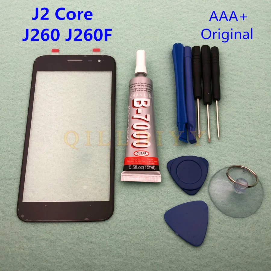 Внешний стеклянный объектив для samsung Galaxy J2 Core J260 J260F J260G ЖК-дисплей сенсорный экран Передний+ B-7000 Клей Инструменты