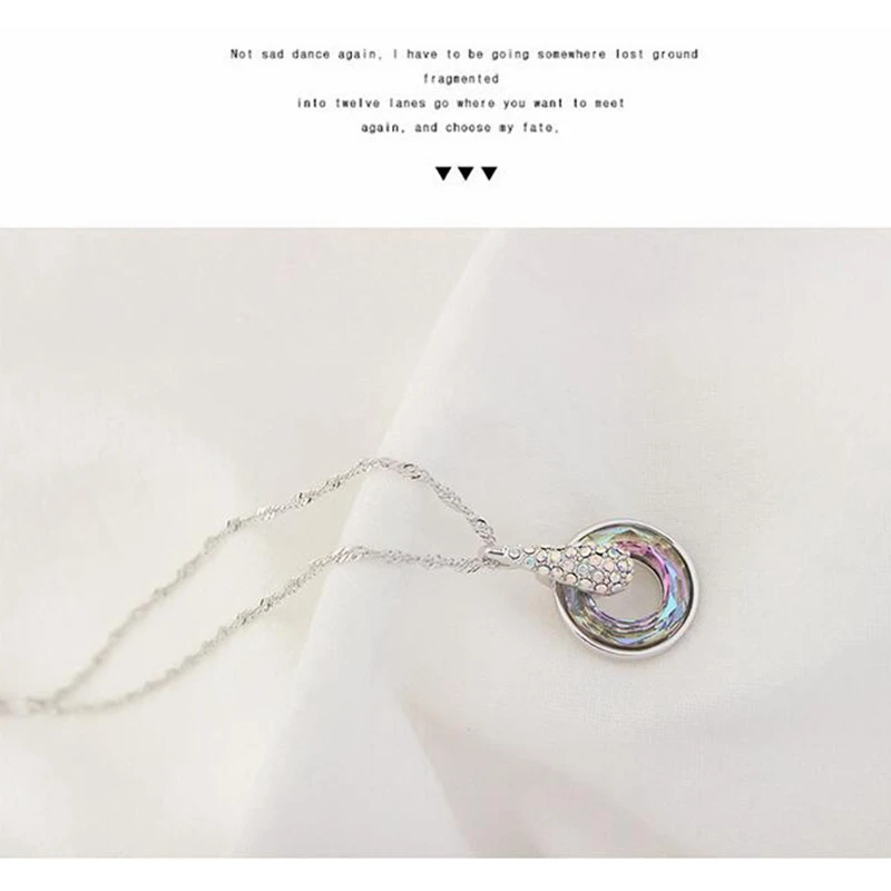 Модное круглое ожерелье ювелирные изделия Кристаллы от Swarovski круглые кулон