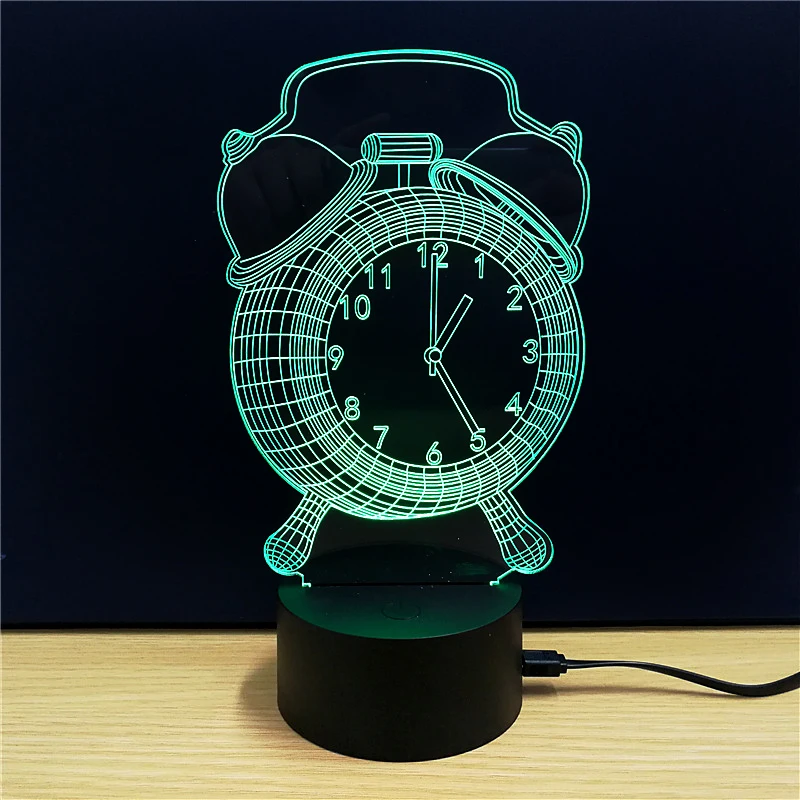 Творческий будильник акриловый светодиодный знак 7 цветов Изменение забавные