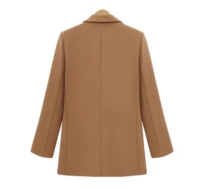 Осень-зима костюм Блейзер Для женщин 2019 Новый Повседневное двубортный карман