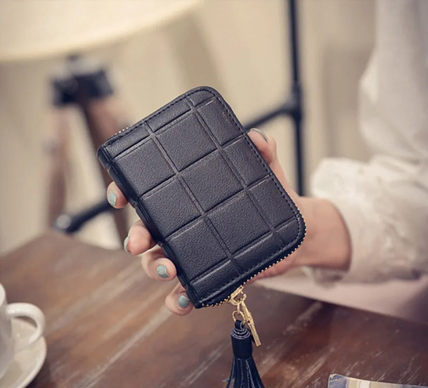 DOLOVE брендовая модная сумка для карт с кисточкой кожаный держатель кредитных