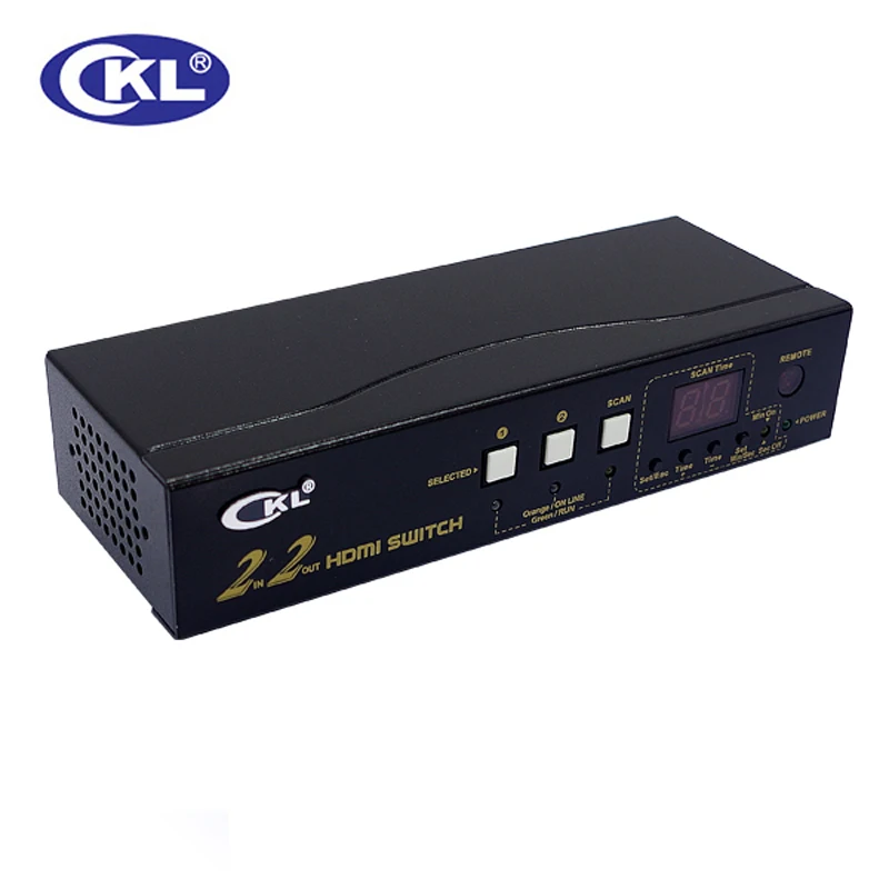 Высококлассный разветвитель HDMI 2x2 выход 2 в для монитора ПК с ИК-пультом