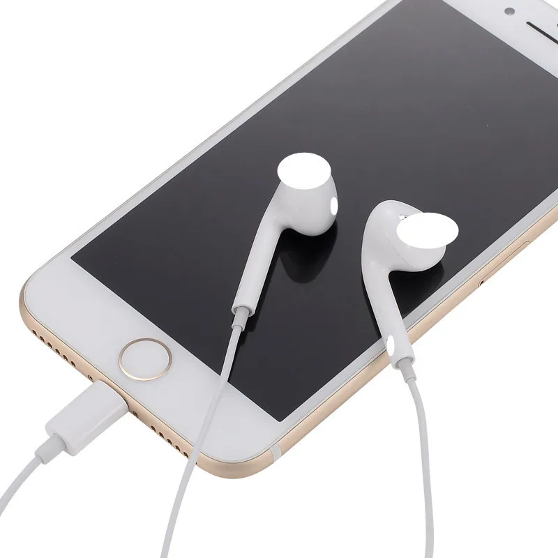 GOXIIS For ip 7 8 X Pleasant To The Surprise price of Ear Earplugs Linear Control Headset Interface Flat Head Hot earphones | Электроника