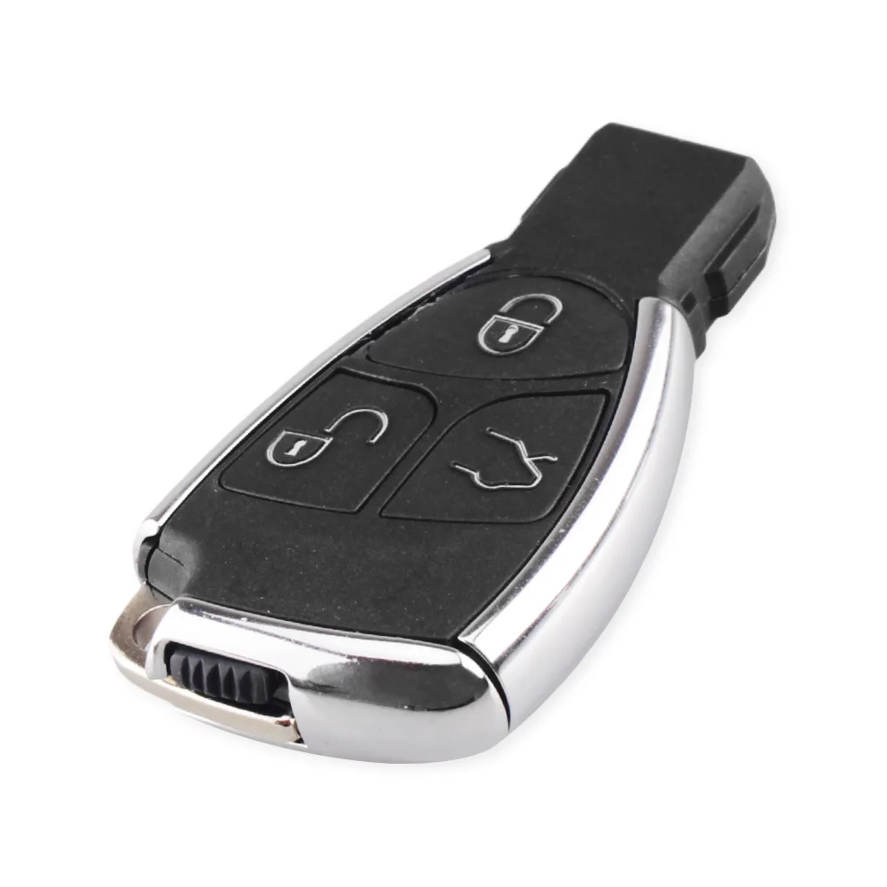KEYYOU 3 кнопки дистанционного Авто смарт ключ чехол для Mercedes Benz B C E ML S CLK CL GL W211 хромированный стиль с держателем батареи