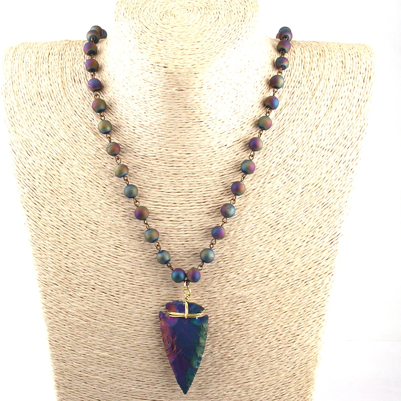 Бесплатная доставка четки из натурального жемчуга и наконечник стрелы камня