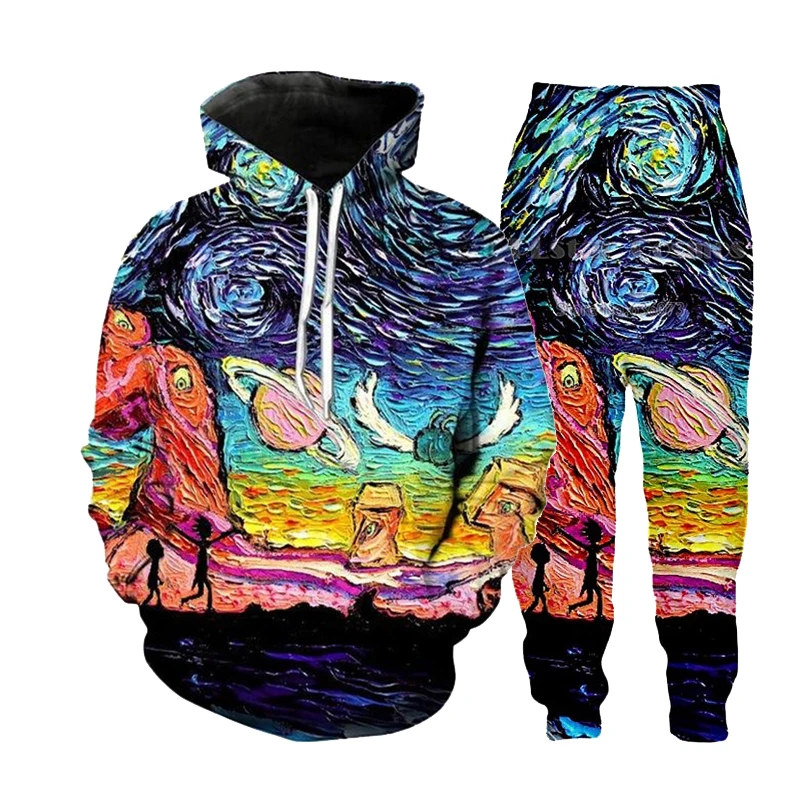 suit Raistevern/модный костюм с капюшоном с 3D принтом Рик и Морти, комплекты из двух предметов, Повседневная Толстовка с капюшоном+ штаны, спортивный костюм, спортивные костюмы, джоггеры размера плюс, Прямая поставка - Цвет: suit