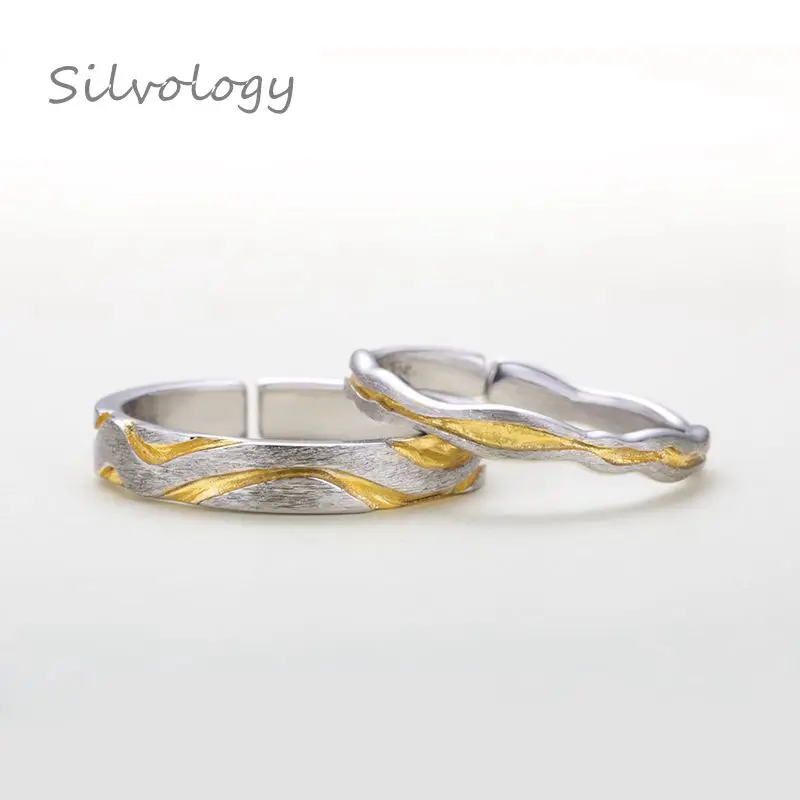 Silvology, 925 пробы, серебряные кольца с зерном, серебряные, простые, креативные, элегантные, открытые кольца для женщин, мужчин, праздничные украшения