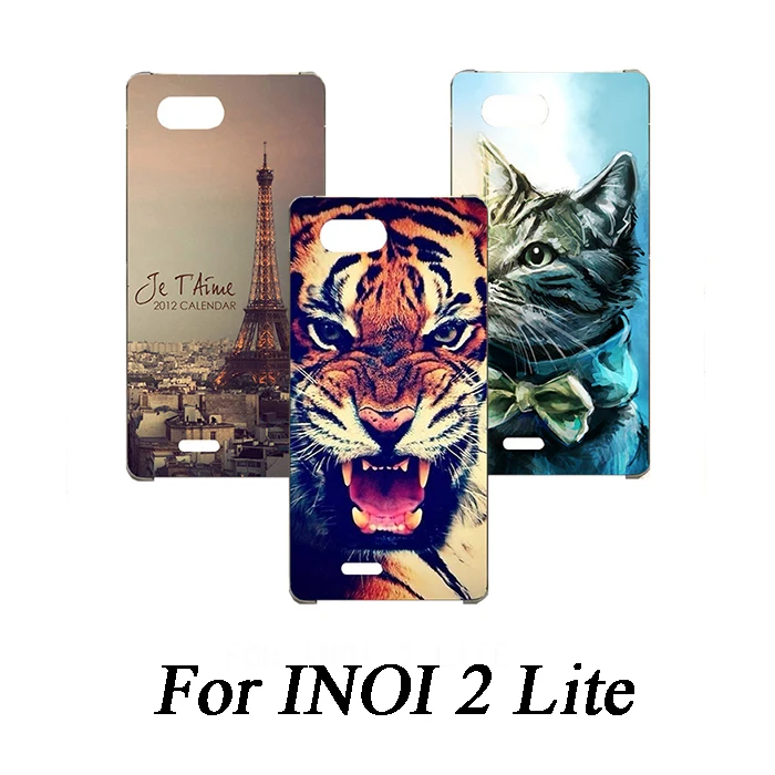Мягкий ТПУ чехол для телефона INoi 2 lite силиконовый окрашенный волк Роза кошка