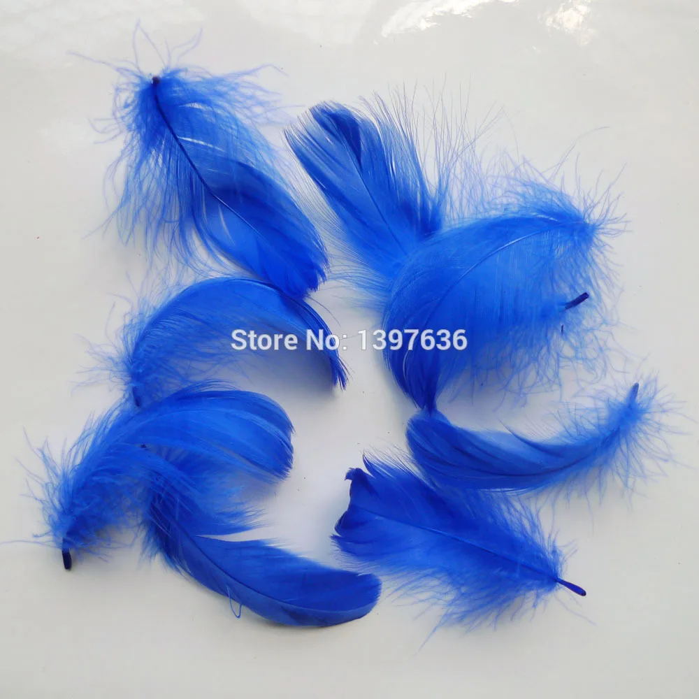 

500pcs Natural Blue Color 5-8cm/2-3inch goose feather plumage for wedding hat hair accessories craft making
