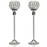 2pcs 45cm Silver Хрустальный подсвечники для чайника металлические подсвечники с форой цветов стенд свадебное украшение для стола украшение на Хэллоуин, Рождество - Цвет: 2pcs 45cm Silver