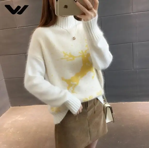 New Arrival Sweaters Fashion 2018 Women Korean Winter Loose Pullover Warm Sweater Sweet Wild Turtleneck Knit | Женская одежда