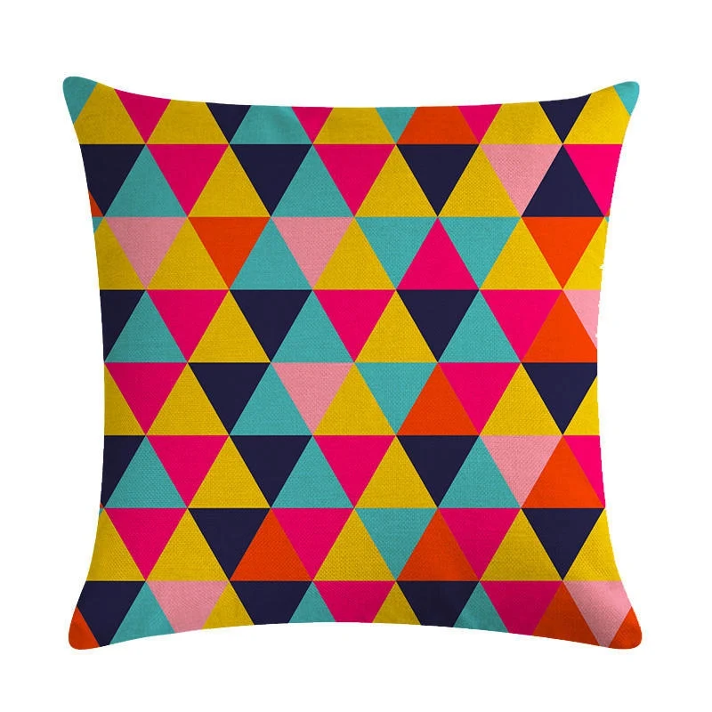 JAYQUERING Geometry Colorful Minimalist Pillow Case 45 * Vintage Creative Flax High Quality Cushions Home Bedding Set E426 | Дом и сад