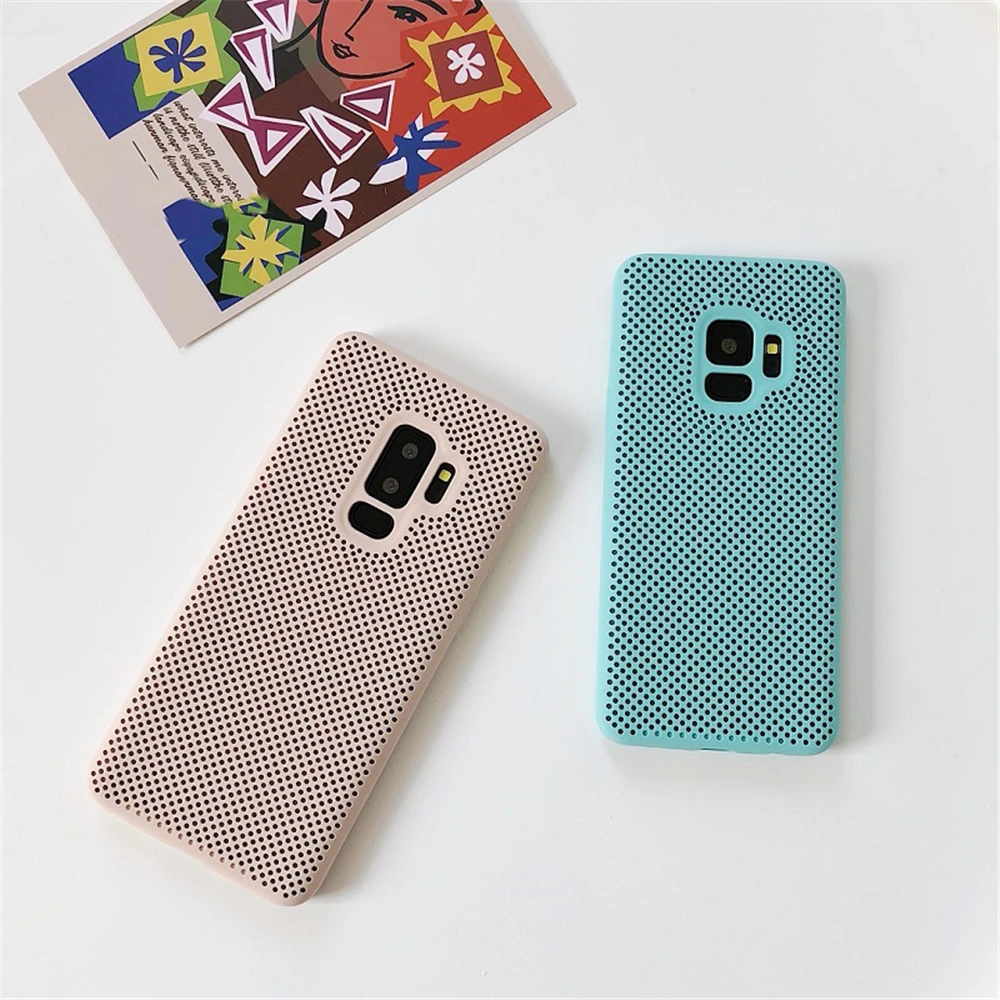 Ультра тонкий сетчатый теплоотвод чехол для samsung Galaxy S8 Plus конфеты цвета жидкий