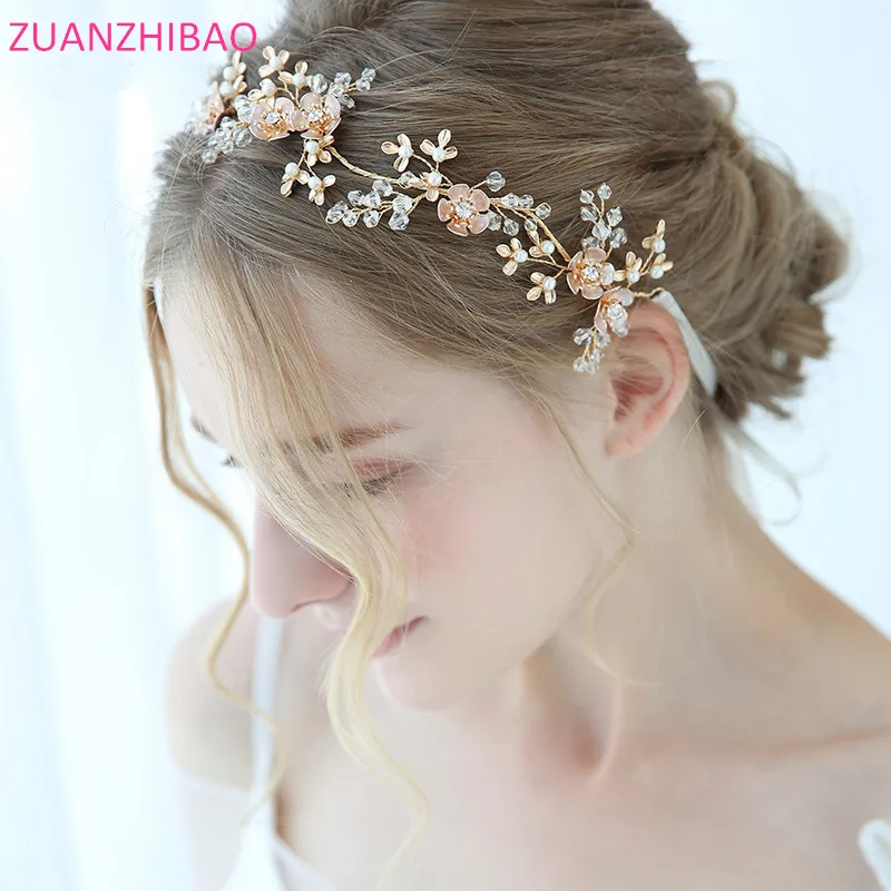 2019 жемчужина стразы хрусталь головная повязка свадебные аксессуары для волос