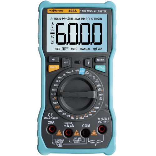 405A(6000Counts) Цифровой мультиметр рихметров 405A True-RMS 20A 6000 отсчетов переменного/постоянного тока напряжения тока Ом температуры Авто/ручная квадратная волна - Цвет: 405A(6000Counts)