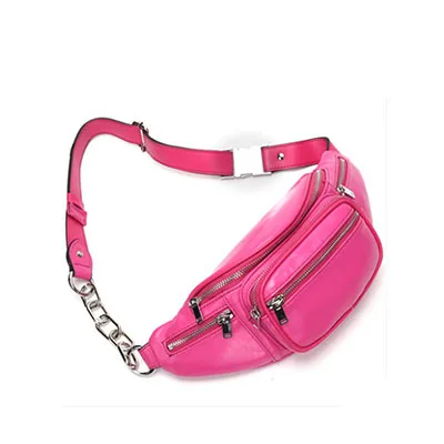 pink cowhide Nuleez Натуральная Воловья кожа поясная сумка женская сумка на одно плечо нагрудная сумка женский модный кошелек популярный - Цвет: pink cowhide