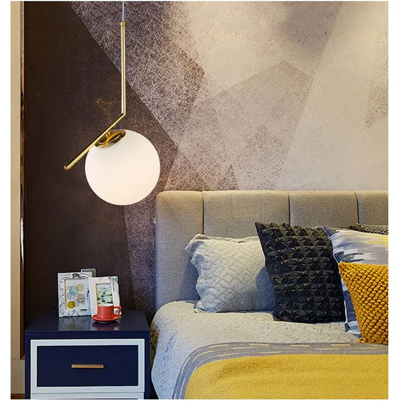 Glass Ball Pendant Lights LED Kitchen Lights LED lamp Bedside Hanging Lamp Ceiling Lamps Lighting Fixtures Bedroom Living Room