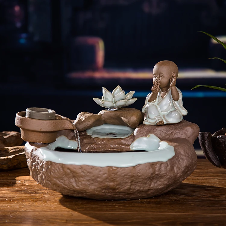 Вода-это фонтан керамической керамики фарфоровое украшение Фен-шуй счастливый