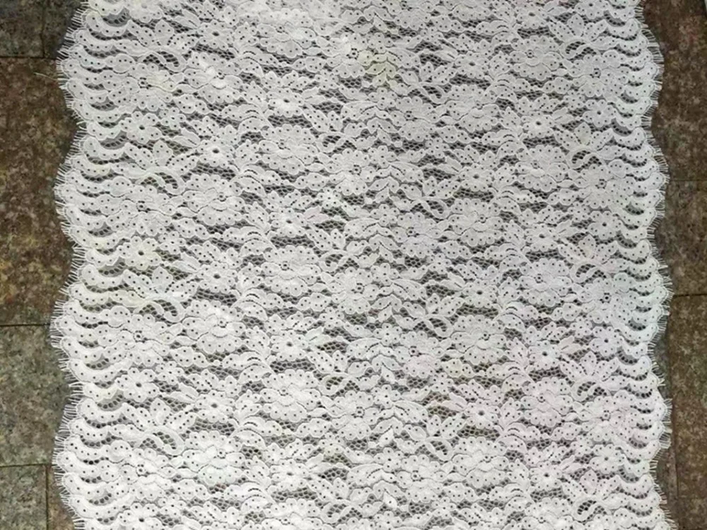 

High quality 300cm*150cm chinlon(polyamide fibre) jacquard non-elastic eyelash lace fabric, DC170802H