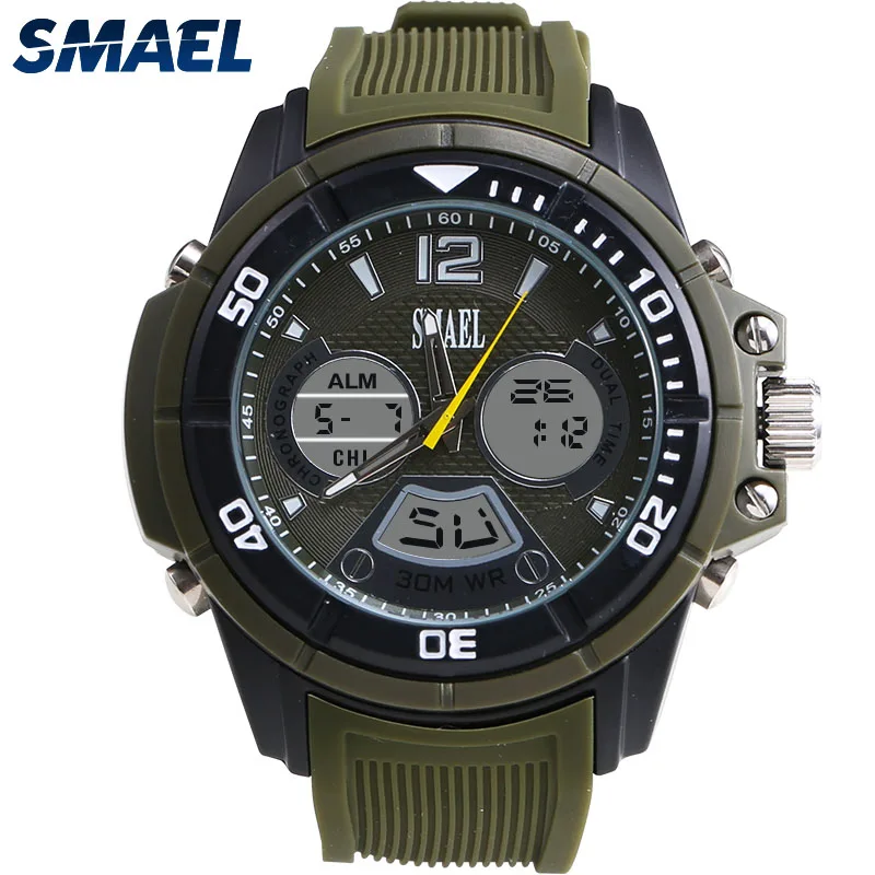 Плавание платье Новинка 2017 года Dual Time Дисплей аналоговый Sprots цифровой хронограф