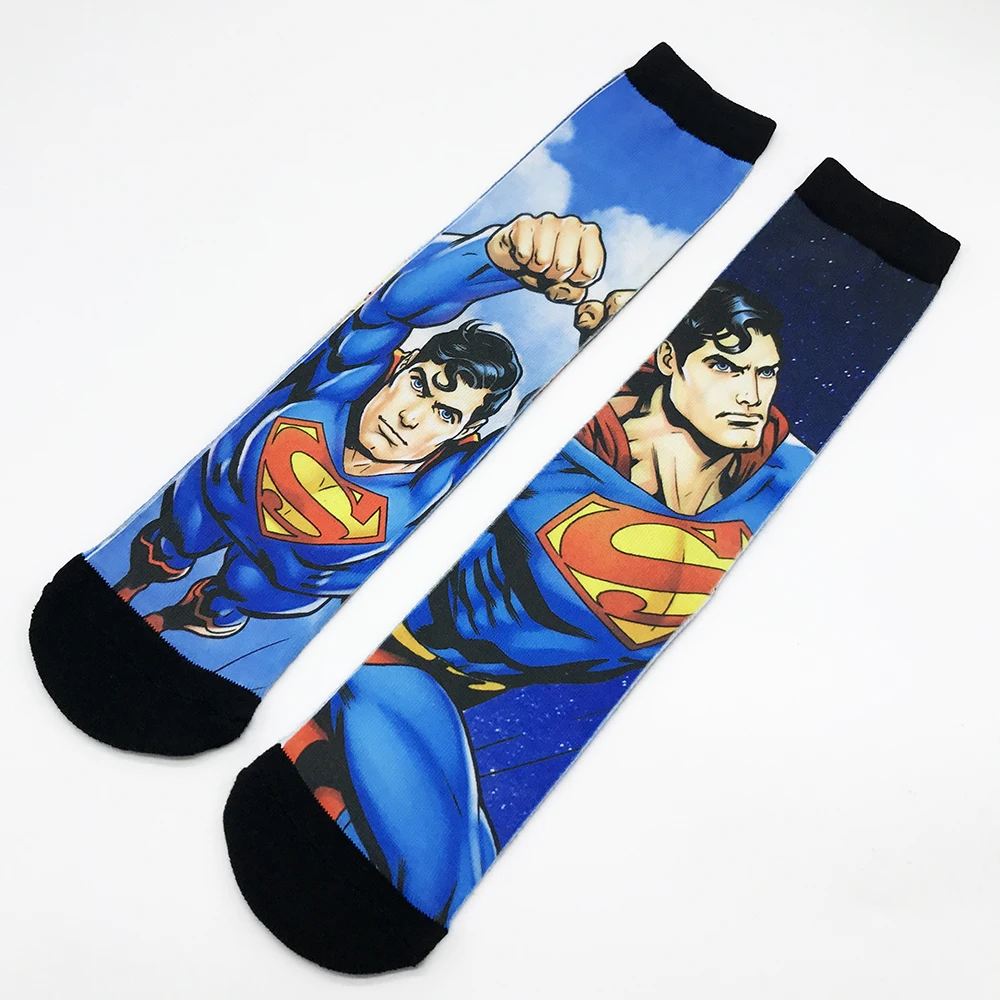 2020 Superhero Superman Print Men and women fashion Funny socks 3d printed 200 knitting oil painting compression | Мужская одежда