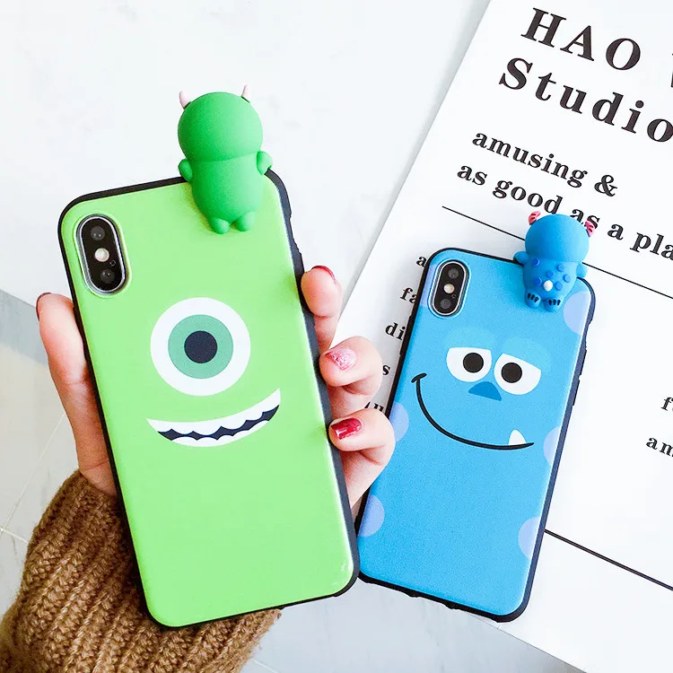 Чехол SAM S10 3D с монстрами милый силиконовый чехол для телефона Samsung Galaxy S6 S7 S8 S9 S10plus
