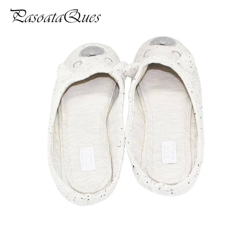 Симпатичные хлопковые домашние женские тапочки с животными мультяшная зимняя