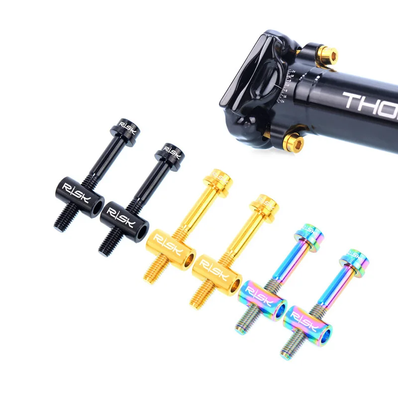 2pcs M5x30/40mm Seat Post Bolts Titanium Alloy Thomson Seatpost Fixing Bolt Ti Bicycle Screws Bike Parts Black Gold Rainbow