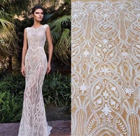 french lace fabric mesh sequins slim wedding dress embroidered fabric fabric diy accessories rs932