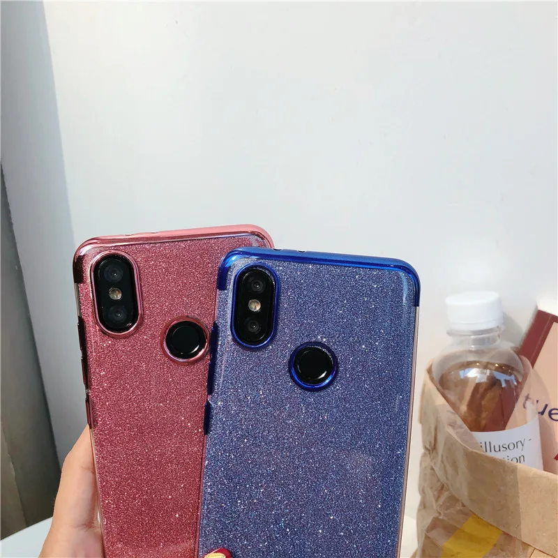 Блестящий чехол для XiaoMi A2 A1 5X 6X из ТПУ и силикона мягкий блестящий телефона s RedMi 6