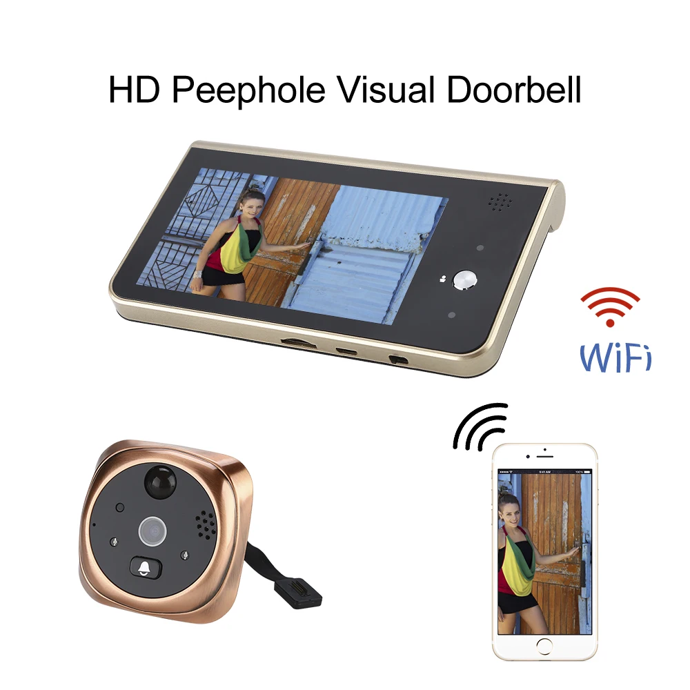 Дверной Звонок камера mirilla wifi видео глаза Цифровой глазок беспроводной дверной
