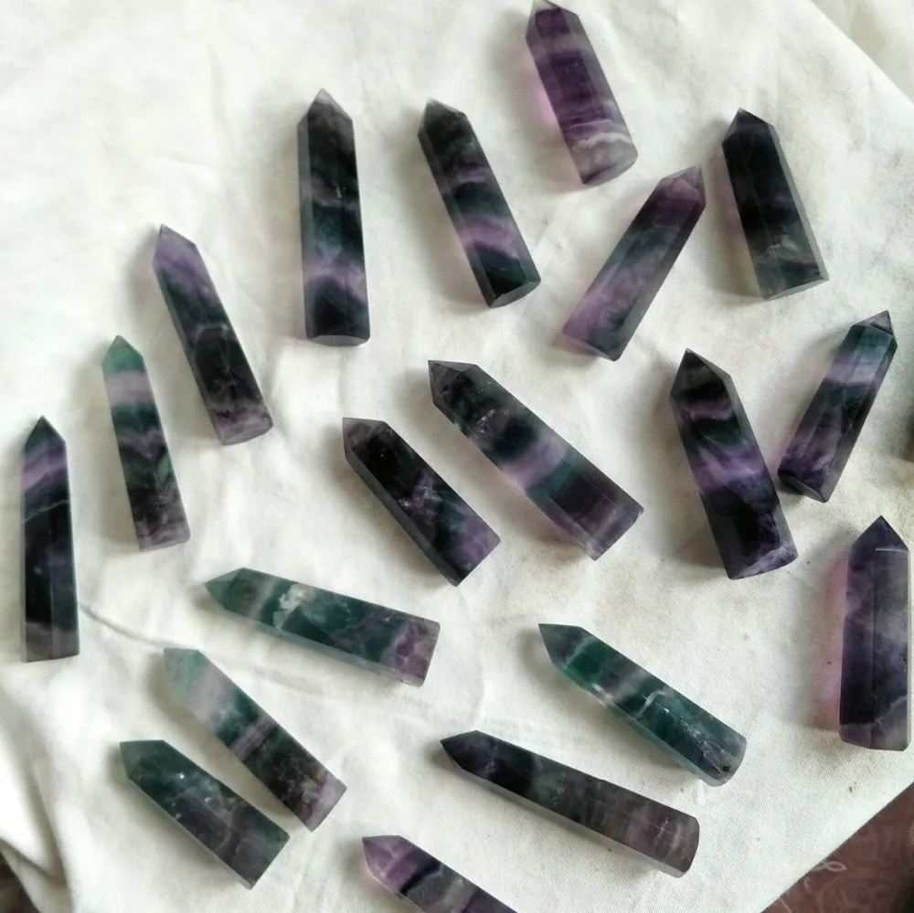 5 шт. натуральная Радуга флюорит точки башня обелиск полированный Исцеление из Китая